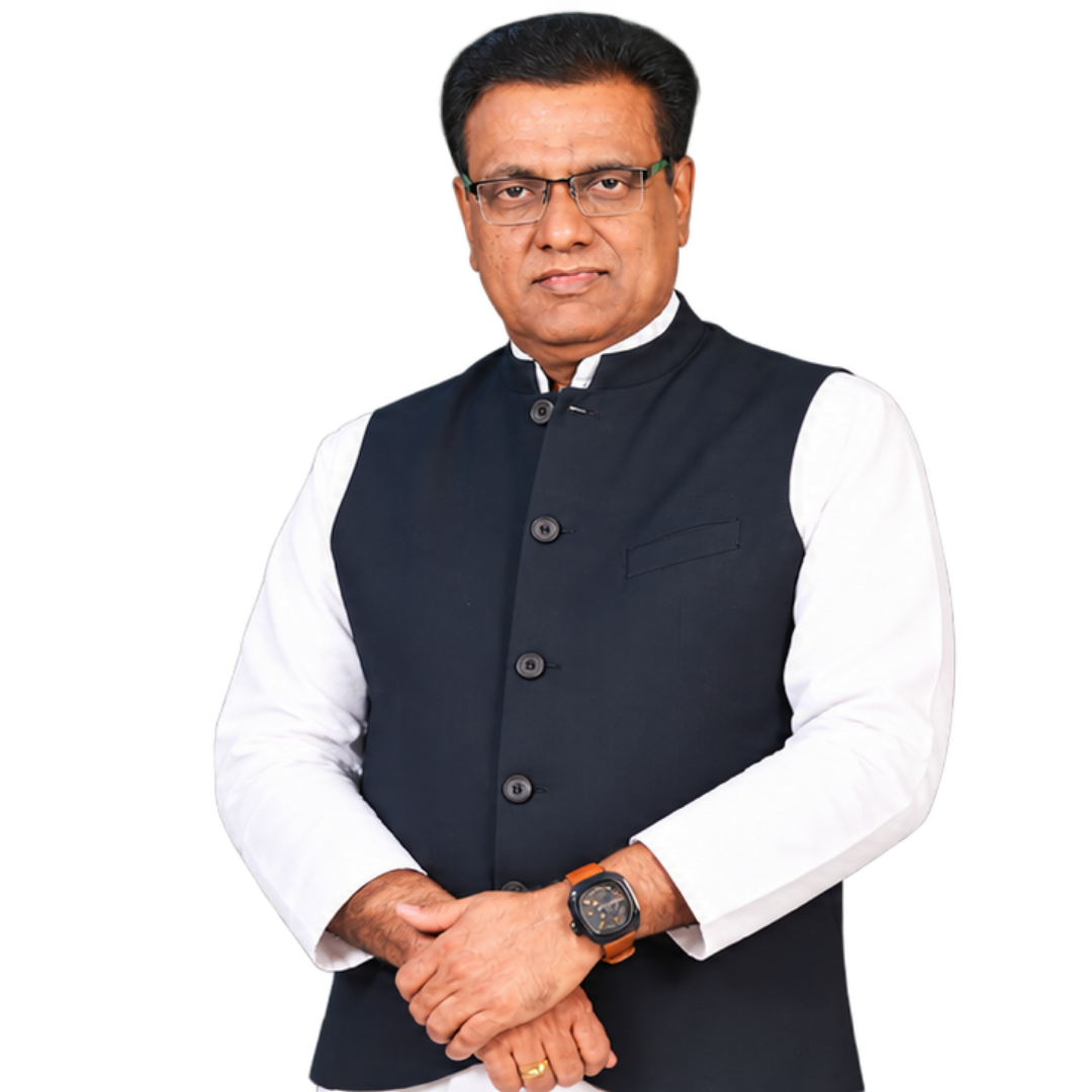 N. V. Subhash addressing the media